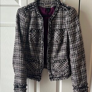 WHBM Cropped Tweed blazer